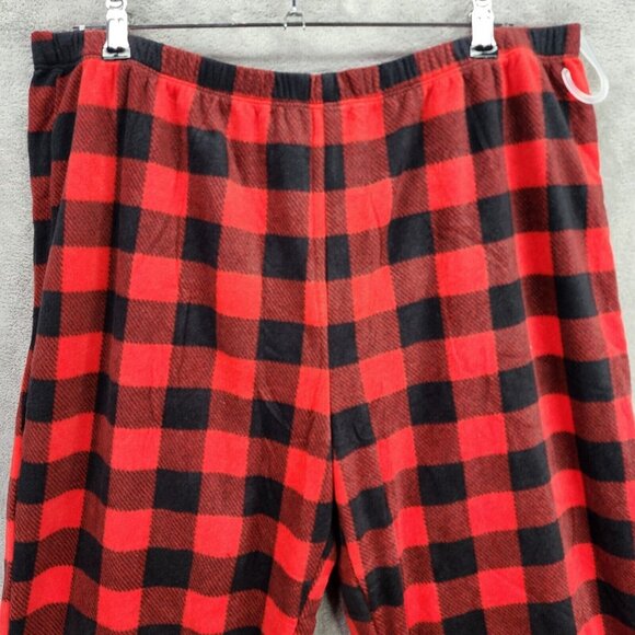 Womens Wondershop Red Black Plaid Holiday Fleece Pajama Pants Size L - Picture 3 of 6